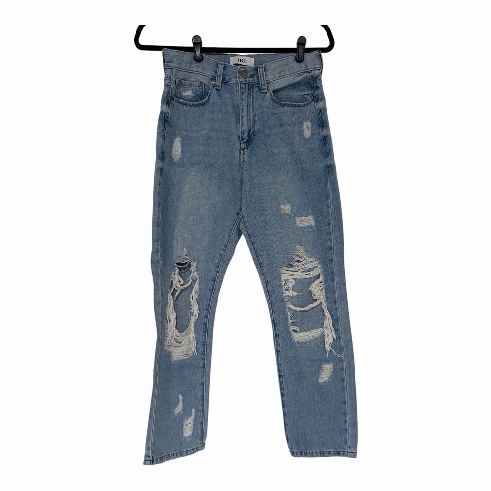 JBD Just Black Denim Women Size 26 Light Blue Denim Blue Jeans Distressed